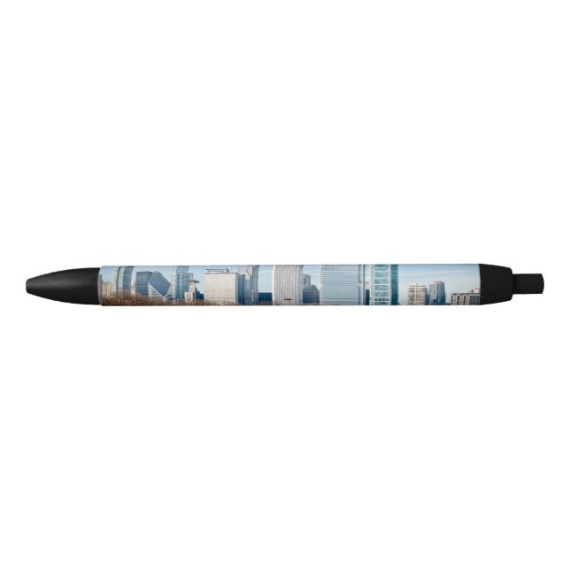 Chicago skyline across frozen Lake Michigan Black Ink Pen (Front)