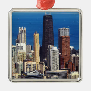 Chicago Skyline and landmarks Metal Ornament