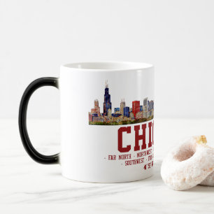 Chicago Skyline. Area Names and Coordinates Magic Mug