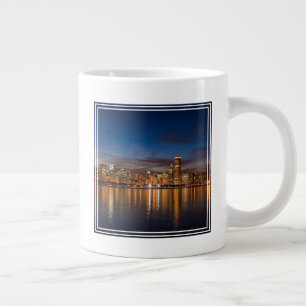 Chicago Skyline At Night Large Coffee Mug