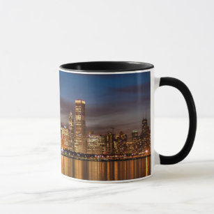 Chicago Skyline At Night Mug