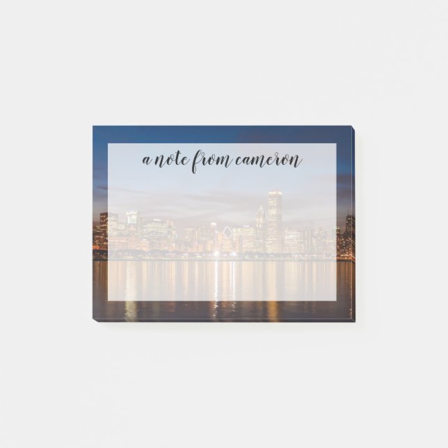 Chicago Skyline At Night Post-it Notes (Front)