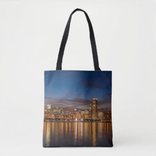 Chicago Skyline At Night Tote Bag