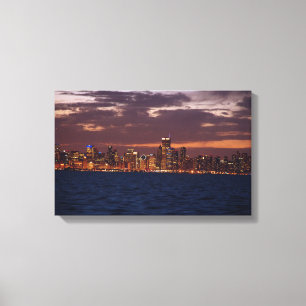 Chicago Skyline at sunset canavas print