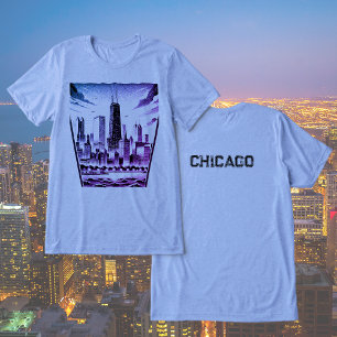 Chicago Skyline Black Graphic T-Shirt Tri-Blend Shirt