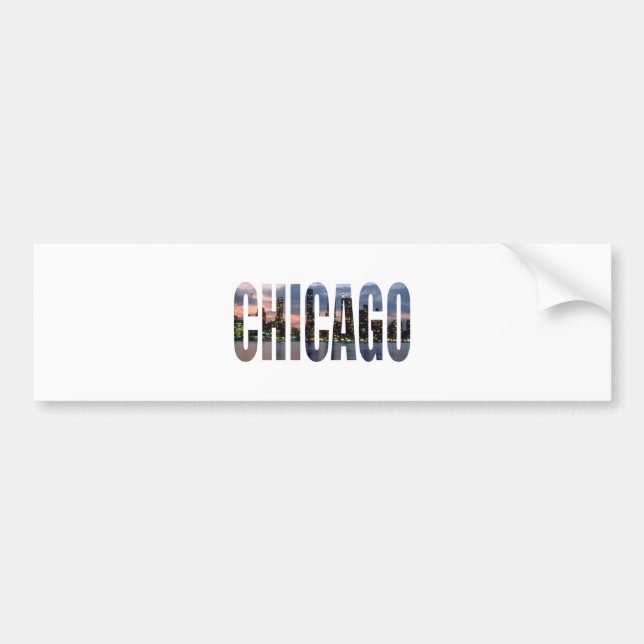 Chicago Skyline Bumper Sticker (Front)