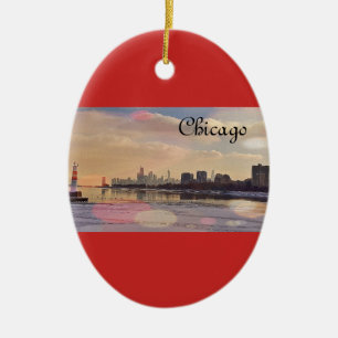 Chicago Skyline Ceramic Ornament