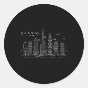 Chicago Skyline Chicago Illinois Classic Round Sticker