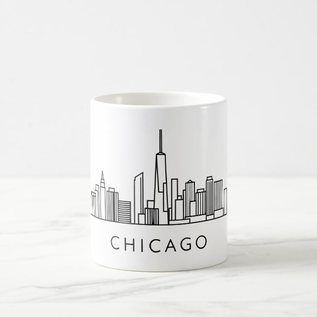 Chicago Skyline – Cityscape Design Coffee Mug (Center)