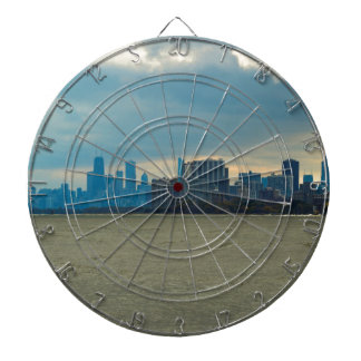 Chicago skyline. dartboard