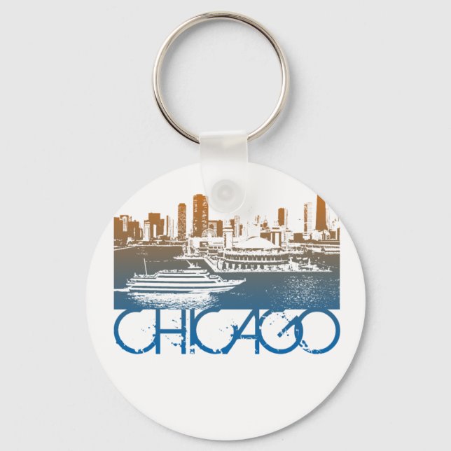 Chicago Skyline Design Keychain (Front)
