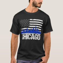 Chicago Skyline Distressed American Flag