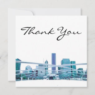 Chicago Skyline en Carte de remerciements d'hiver