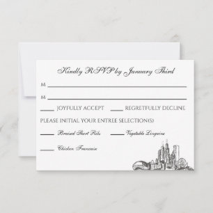 Chicago Skyline Flat Thank You Card