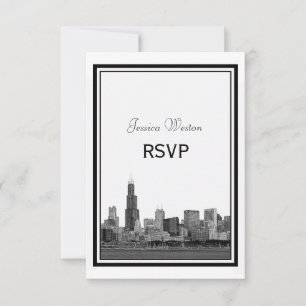 Chicago Skyline Gravé Cadre RSVP