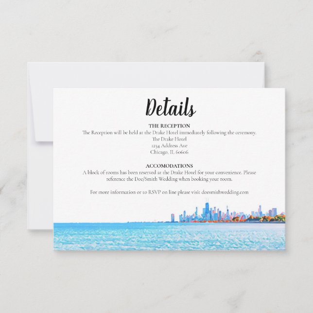 Chicago Skyline Horitzontal Details Card (Front)