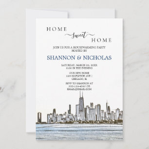 Chicago Skyline Housewarming Invitation