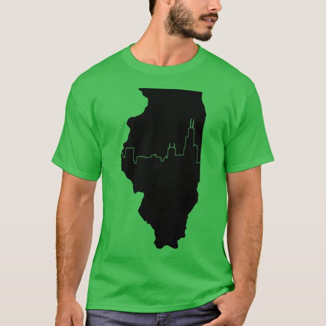 Chicago Skyline Illinois Oversized T-Shirt (Front)