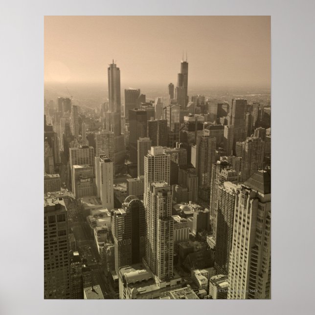 Chicago Skyline, John Hancock Centre Skydeck Poster (Front)