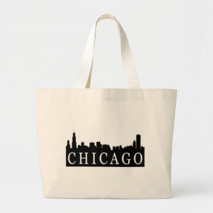 Chicago Skyline Large Tote Bag