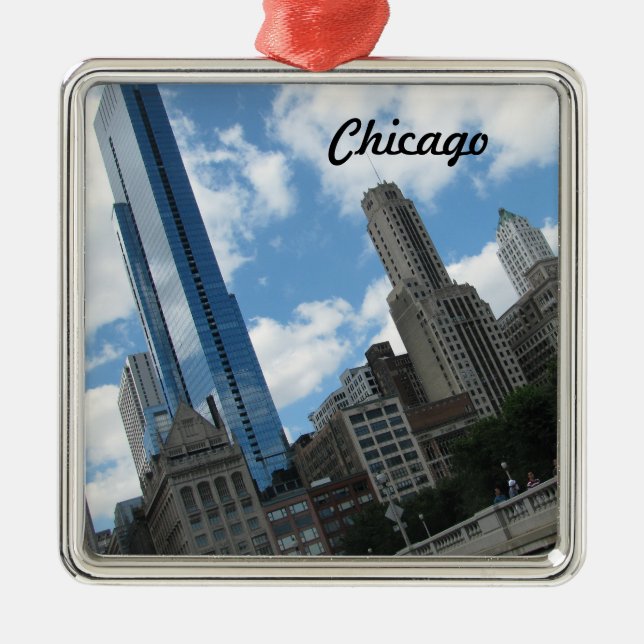 Chicago Skyline Metal Ornament (Front)