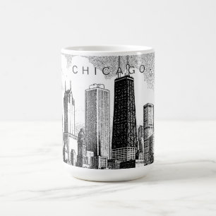 Chicago Skyline Modern Black Mug