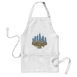 Chicago Skyline newwave beachy Standard Apron