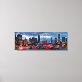 Chicago Skyline on Canvas 12x36 Print