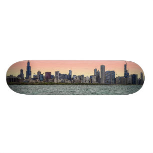 Chicago Skyline Painterly Skateboard