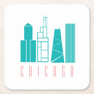 Chicago Skyline Paper Coaster