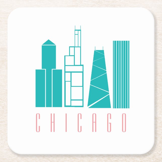 Chicago Skyline Paper Coaster (Front)