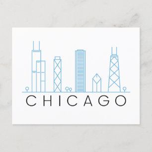 Chicago skyline postcard
