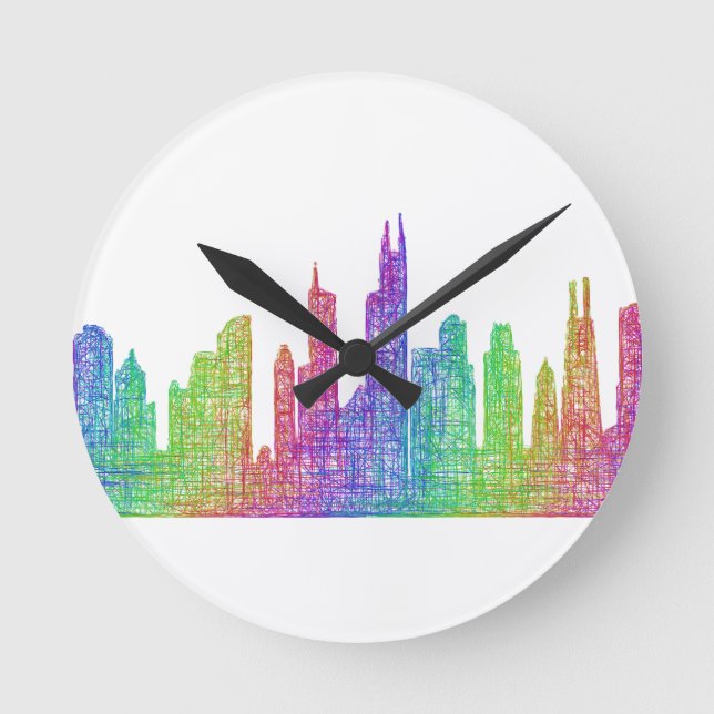 Chicago skyline round clock (Front)