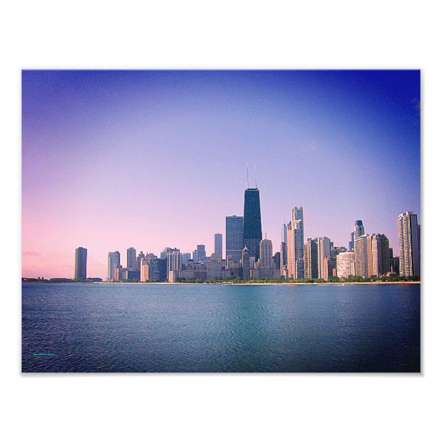 Chicago Skyline Sangria Filter Photo Print (Front)