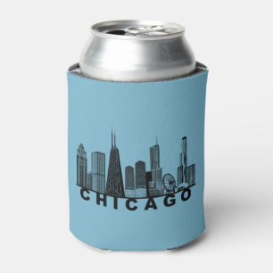 Chicago Skyline Silhouette  Can Cooler