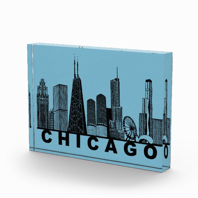 Chicago Skyline Silhouette  Photo Block (Right)