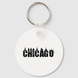 Chicago Skyline Skyscraper City Pride Keychain