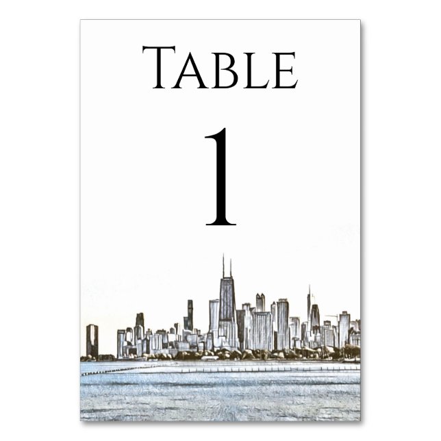 Chicago Skyline Table Numbers (Front)