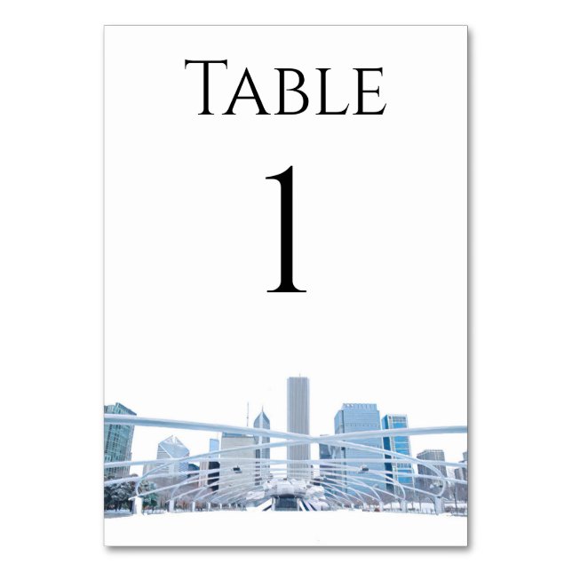 Chicago Skyline Table Numbers (Front)