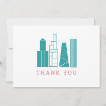 Chicago Skyline Thank You Card