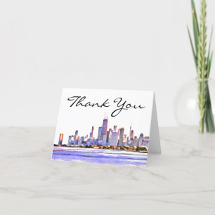 Chicago Skyline Thank You Card