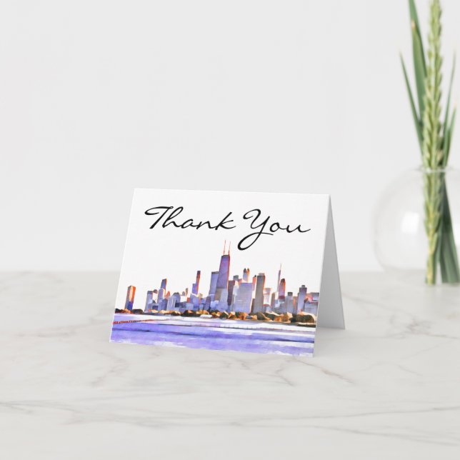 Chicago Skyline Thank You Card (Front)