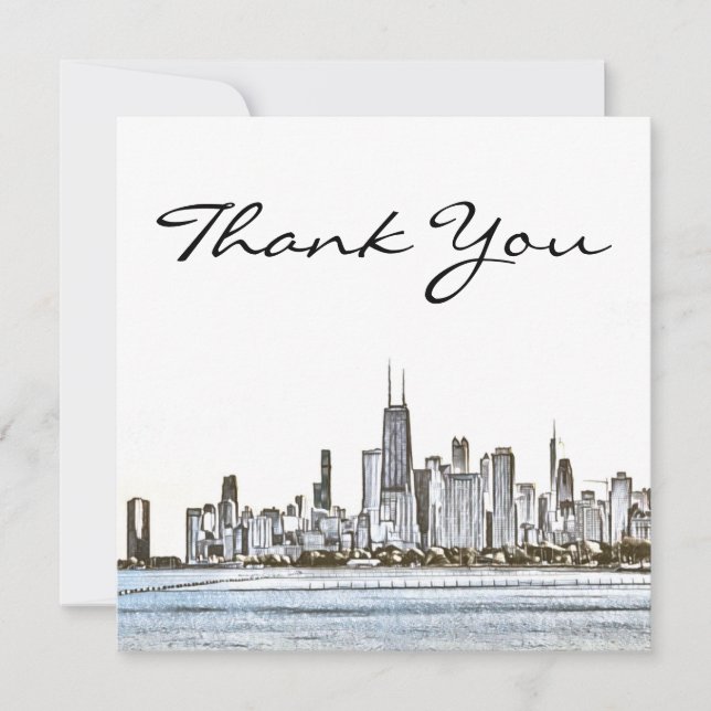 Chicago Skyline Thank You Card (Front)