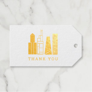 Chicago Skyline Thank You Card Gift Tags