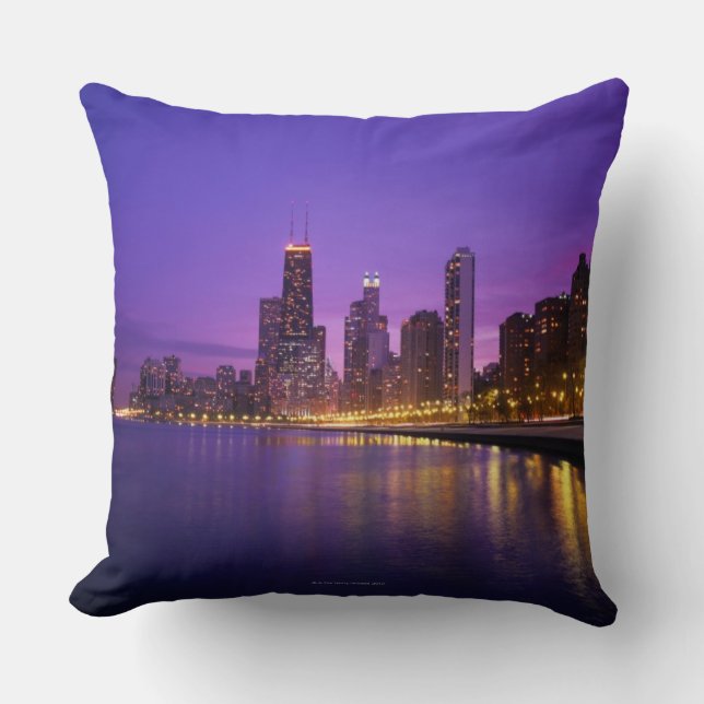 Chicago Skyline Throw Pillow (Front)