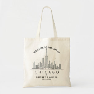 Chicago Skyline Tote Bag –Custom Wedding City Gift