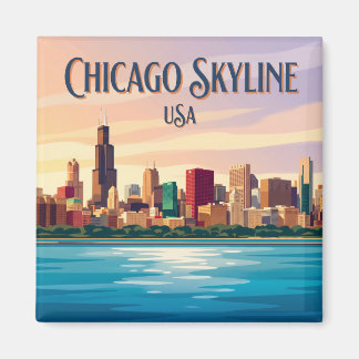 Chicago Skyline USA Magnet