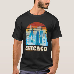 Chicago Skyline Vintage Chicago Illinois USA T-Shirt