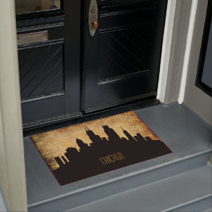 Chicago Skyline - Vintage Grunge Doormat