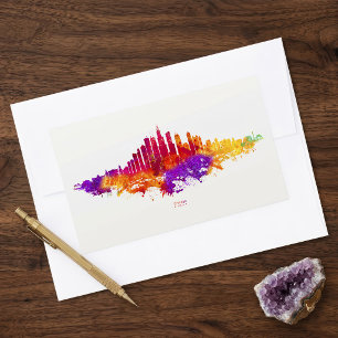 Chicago Skyline Watercolor Art on White Background Sticker